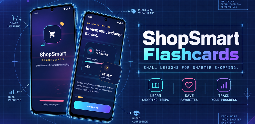 ShopSmart Flashcards app marketing artwork